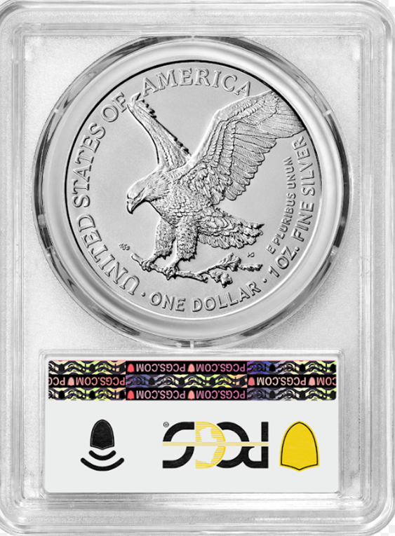 2023 1 oz. silver eagle pcgs ms70 don't tread on me reverse slab