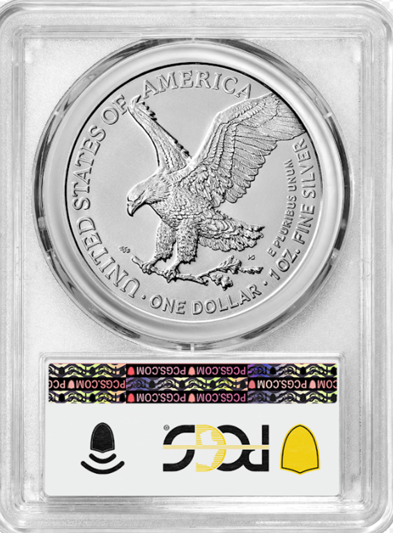 2023-w 1 oz silver eagle pcgs ms70 first strike statue of liberty reverse slab