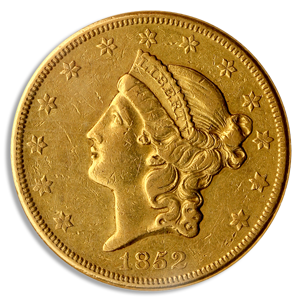 1852-O $20 Liberty NGC AU50 CAC