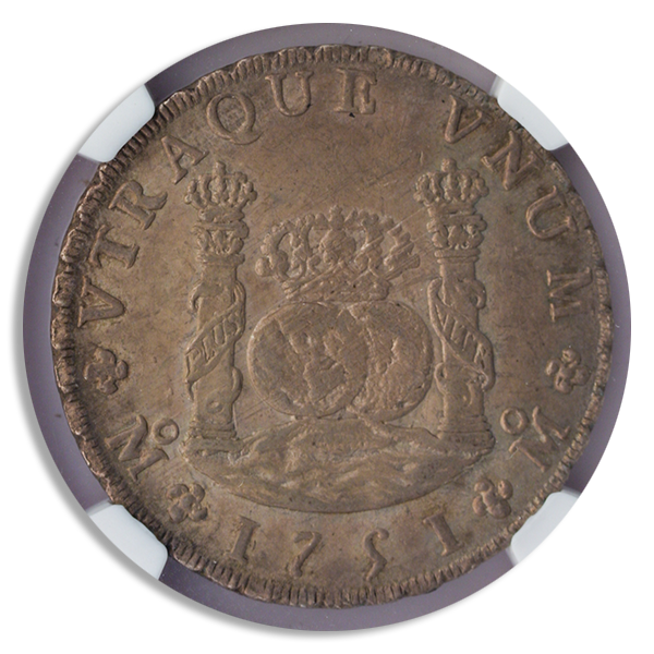1751 8 Reales Mexico Pillar $1  NGC MS61