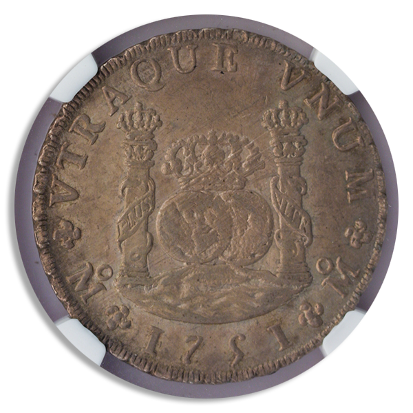 1751 8 Reales Mexico Pillar $1 NGC MS61 1751 8 Reales Mexico Pillar $1 NGC MS61