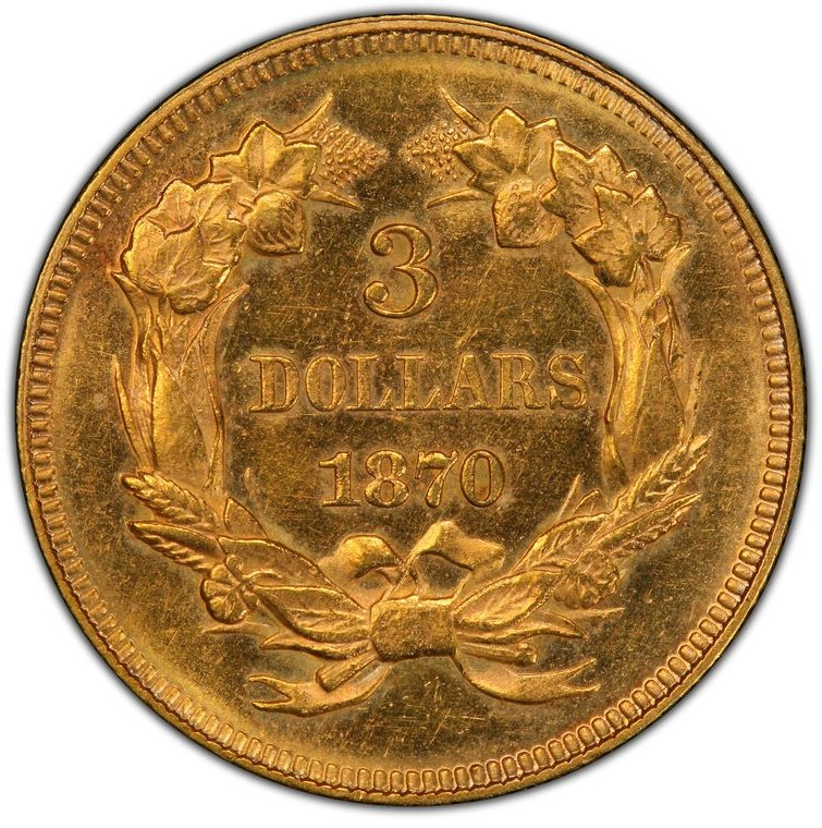 $3 Gold Certified MS64 $3 Gold Certified MS64