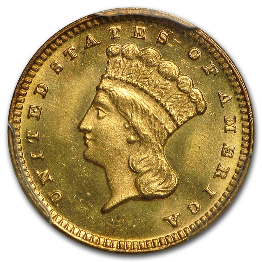 $1 Gold Type 3 MS65 CERTIFIED $1 Gold Type 3 MS65 CERTIFIED