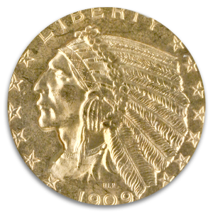 $5 Indian Certified MS64 CAC (Dates/Types Vary)