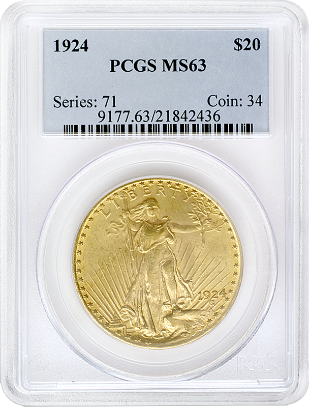 $20 Saint Gaudens Certified MS63 (Dates/Types Vary) $20 Saint Gaudens Certified MS63 (Dates/Types Vary)