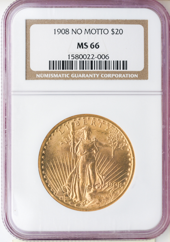 $20 Saint Gaudens Certified MS66 (Dates/Types Vary)