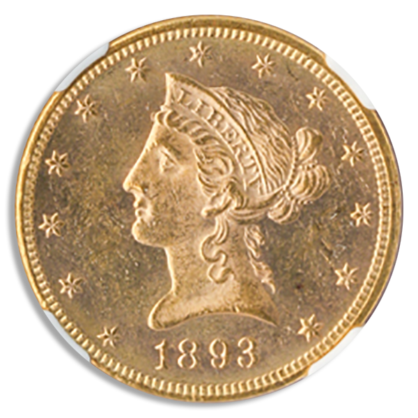 1893 $10 Liberty NGC MS63 CAC 1893 $10 Liberty NGC MS63 CAC