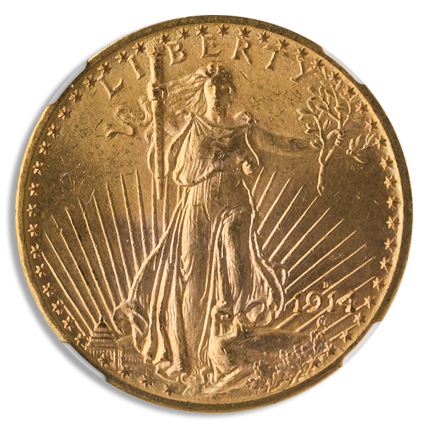 1914-D $20 Saint Gaudens NGC MS65