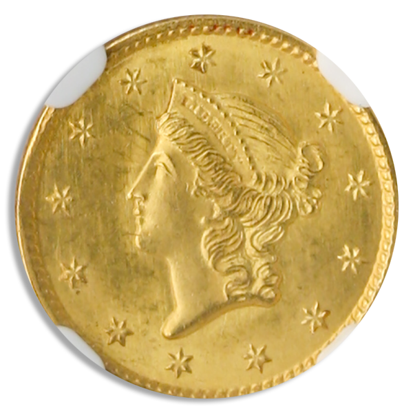 1850 $1 Gold Type 1 NGC MS64+