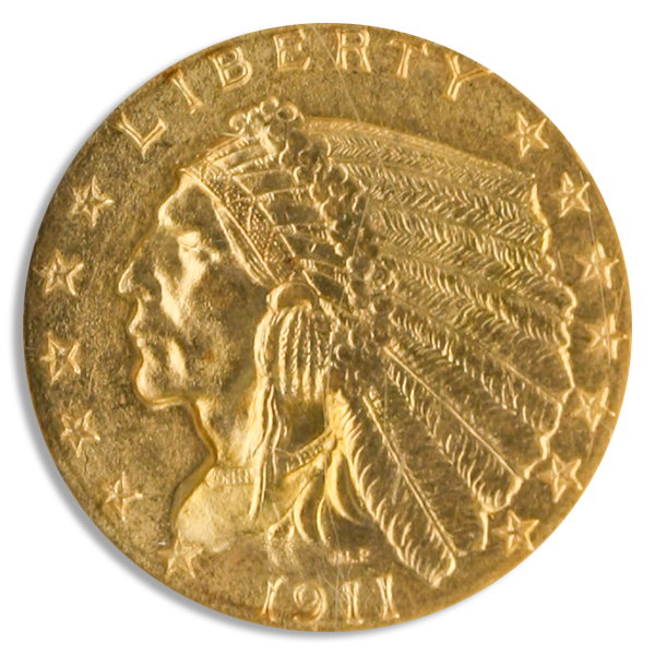 1911 $2 1/2 Indian NGC MS63