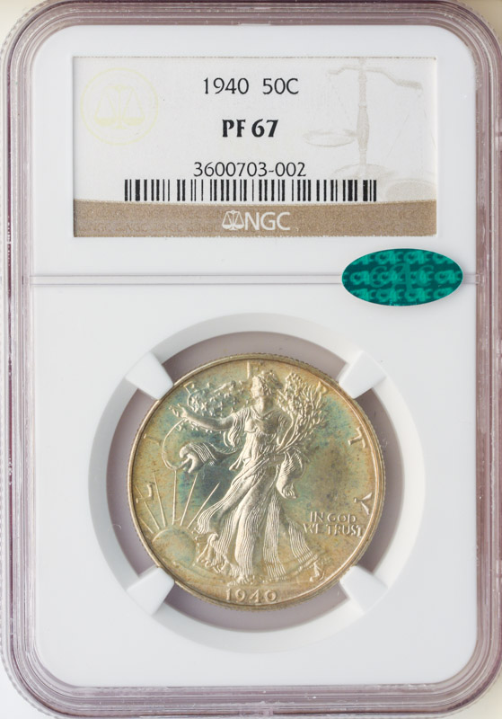 1940 Walking Liberty Half Dollar NGC PR67 CAC 1940 Walking Liberty Half Dollar NGC PR67 CAC