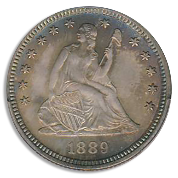 1889 Liberty Seated Quarter PCGS MS68 CAC