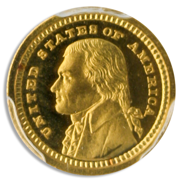 1903 $1 Louisiana Purchase Jefferson Gold Commemorative PCGS PR67 CAC +
