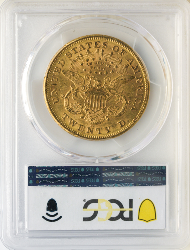 1875-CC $20 Liberty PCGS AU55 CAC