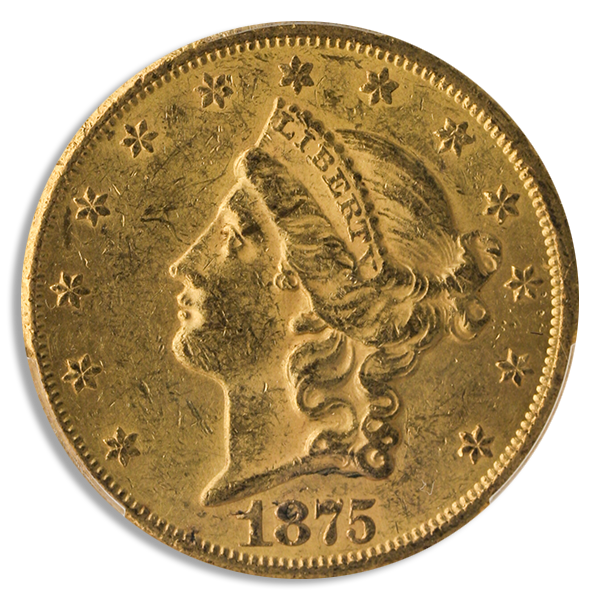 1875-CC $20 Liberty PCGS MS61 CAC 1875-CC $20 Liberty PCGS MS61 CAC