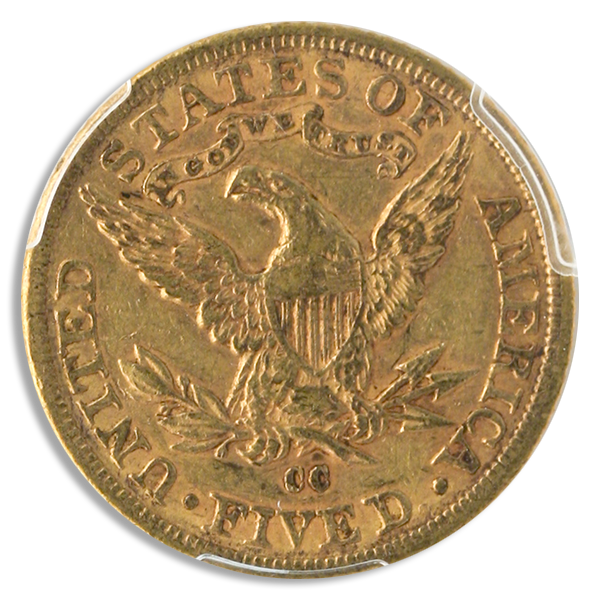 1890-CC $5 Liberty PCGS AU55 CAC