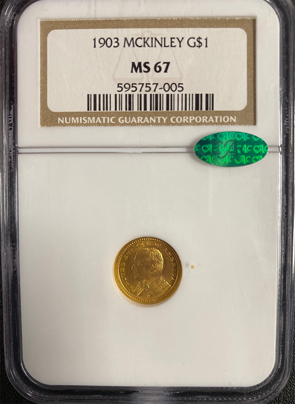 1903 McKinley Gold Commemorative $1 NGC MS67 CAC