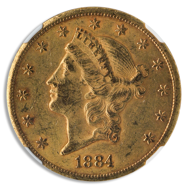 1884-CC $20 Liberty NGC AU58 CAC