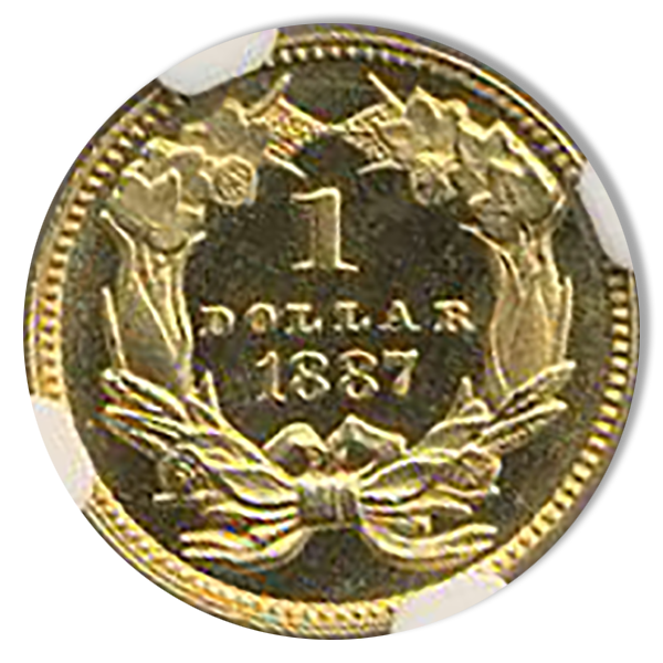 1887 Gold $1 Type III NGC PR66 CAC +