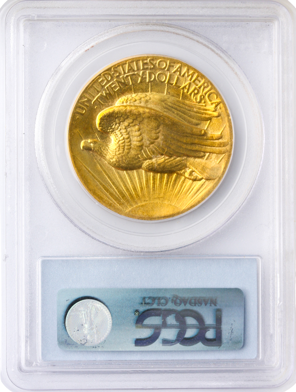 1907 $20 Saint Gaudens High Relief Wire Edge Gold Coin PCGS MS64