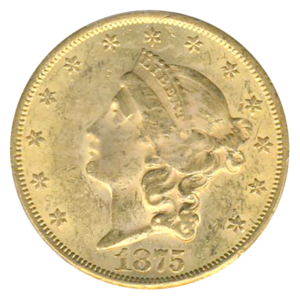 1875-CC $20 Liberty PCGS MS60 CAC