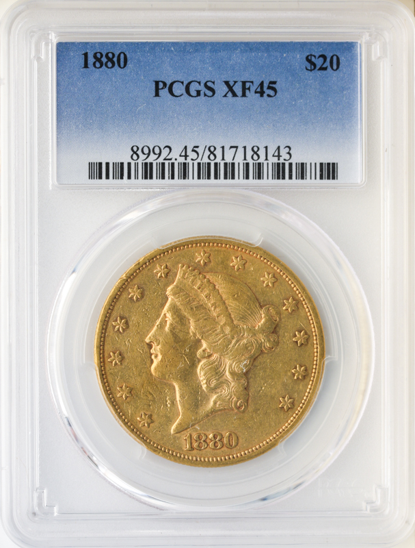 1880 $20 Liberty PCGS XF45