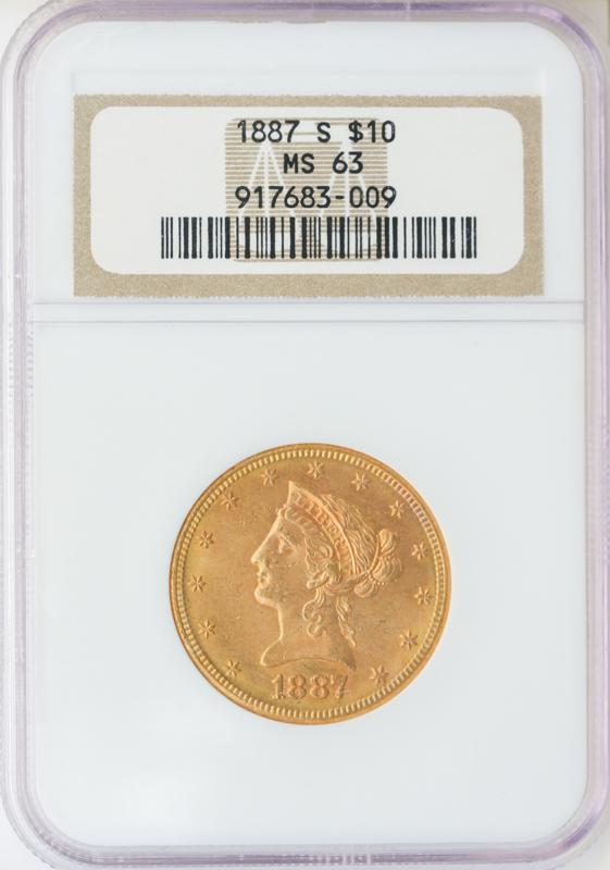 1887-S $10 Liberty NGC MS63 1887-S $10 Liberty NGC MS63