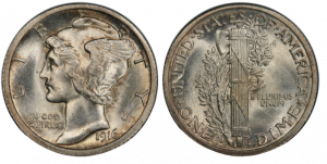 Winged Liberty Dime 1916-D