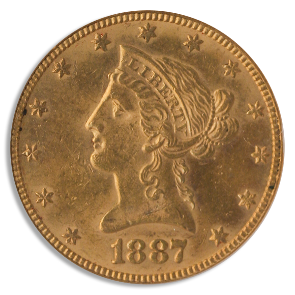 1887 $10 Liberty PCGS MS62 CAC 1887 $10 Liberty PCGS MS62 CAC