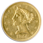 1855-D $5 Liberty PCGS AU53