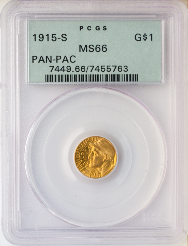 1915-S Panama Pacific Gold Commemorative $1 PCGS MS66 1915-S Panama Pacific Gold Commemorative $1 PCGS MS66