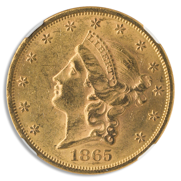 1865 $20 Liberty NGC AU58 CAC 1865 $20 Liberty NGC AU58 CAC