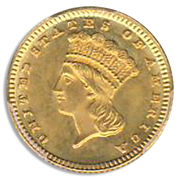 1870 Gold $1 Type 3 PCGS MS65 CAC