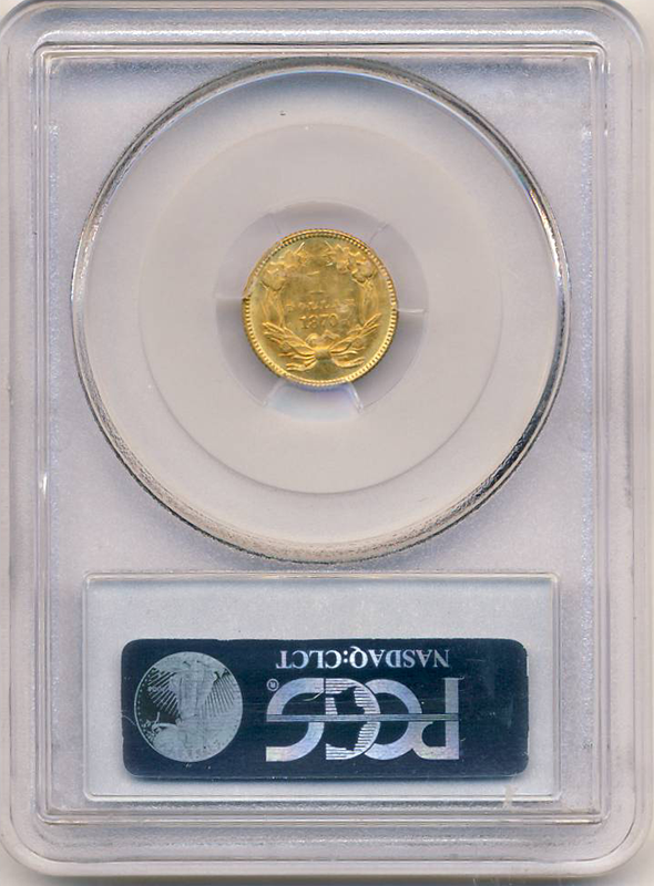 1870 Gold $1 Type 3 PCGS MS65 CAC