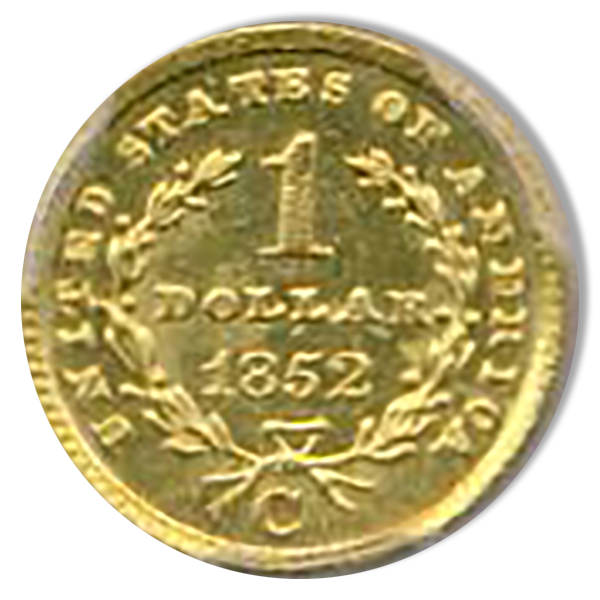 1852-C $1 Gold PCGS MS64
