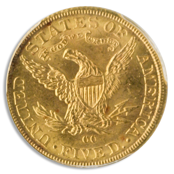 1891-CC $5 Liberty PCGS MS64 CAC