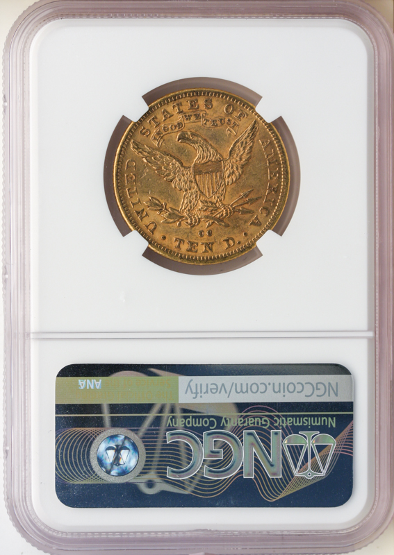 1892-CC $10 Liberty NGC AU58 CAC 1892-CC $10 Liberty NGC AU58 CAC