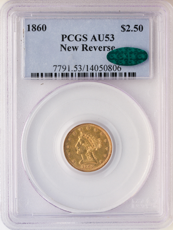1860 $2.50 Liberty PCGS AU53 CAC
