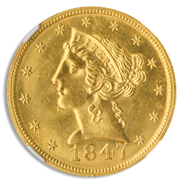 1847 $5 Liberty NGC MS64 CAC + 1847 $5 Liberty NGC MS64 CAC +
