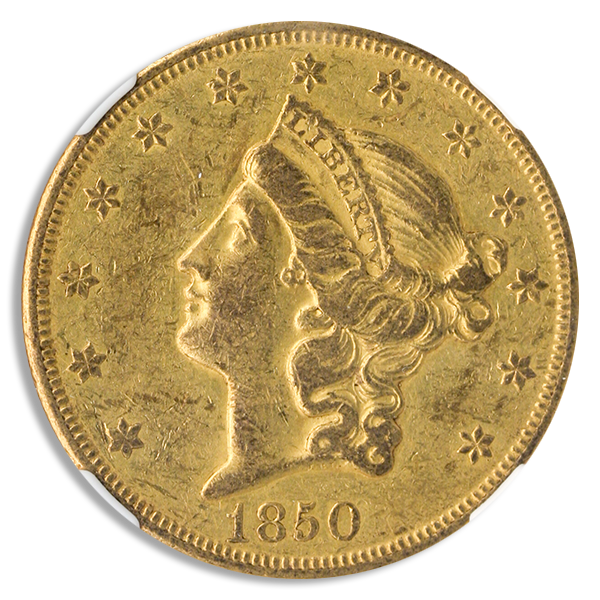1850-O $20 Liberty NGC AU53 CAC