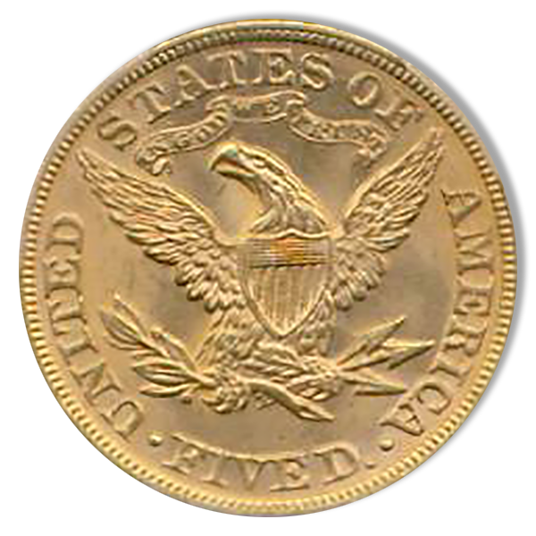1890 $5 Liberty PCGS MS65 CAC