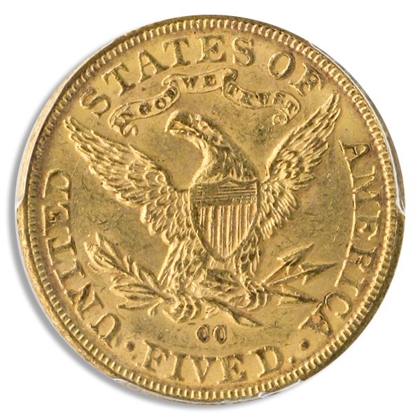 1890-CC $5 Liberty PCGS MS61 CAC 1890-CC $5 Liberty PCGS MS61 CAC
