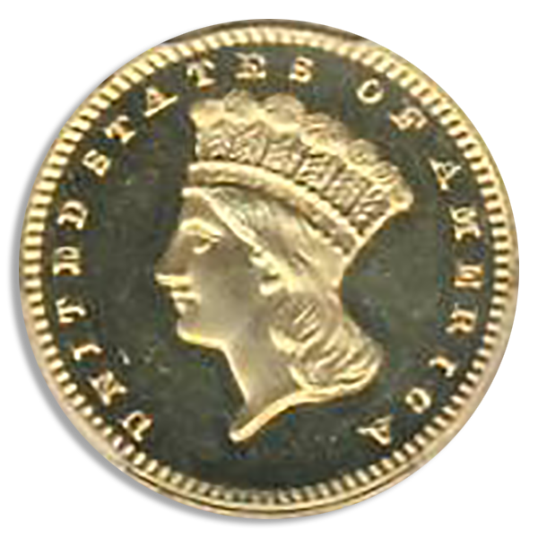 1866 $1 Indian Princess Type 3 PCGS PR66 Deep Cameo CAC 1866 $1 Indian Princess Type 3 PCGS PR66 Deep Cameo CAC