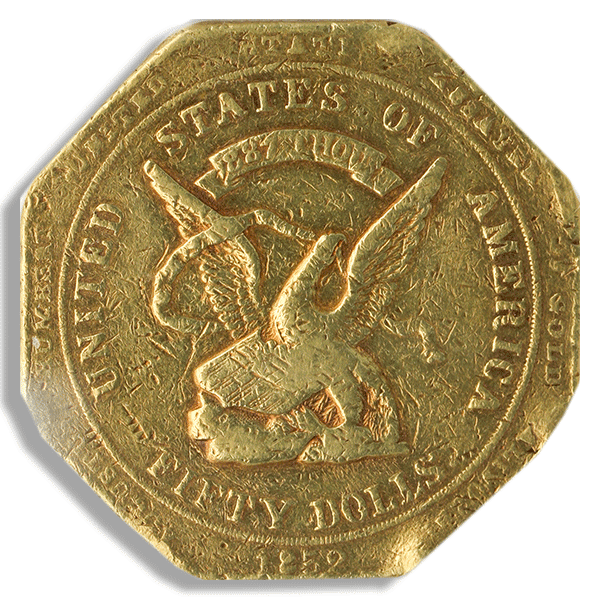 1852 $50 Humbert Reeded Edge .887 PCGS XF40 1852 $50 Humbert Reeded Edge .887 PCGS XF40