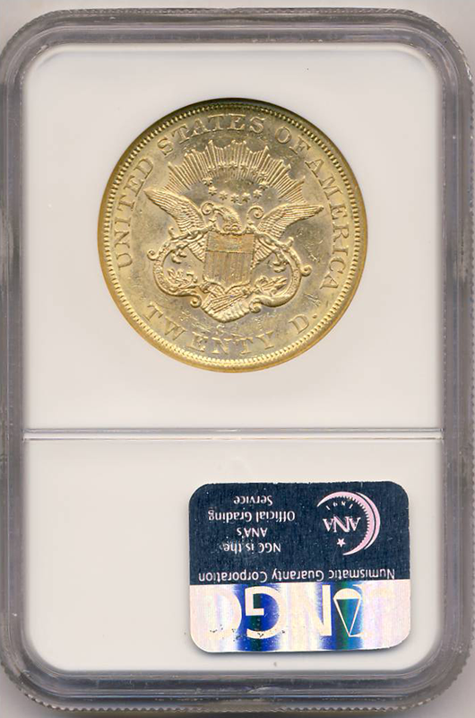 1855-S $20 Liberty S.S. Republic NGC AU55