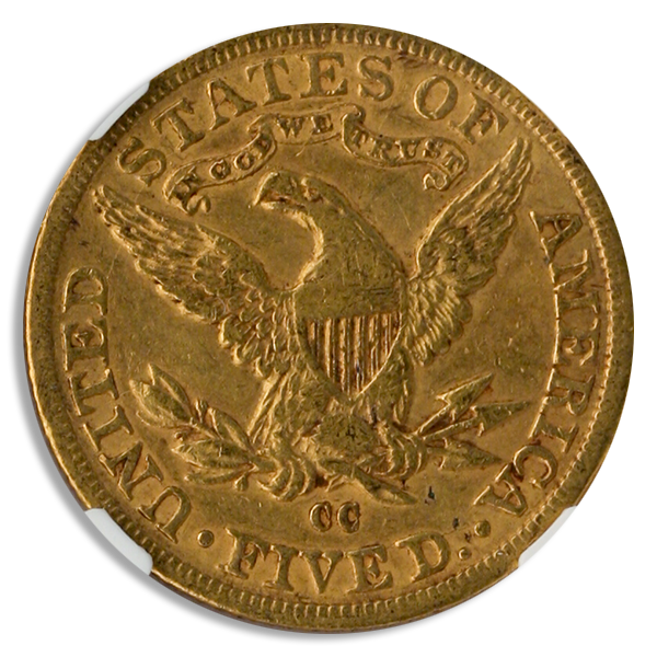 1890-CC $5 Liberty NGC AU53 CAC