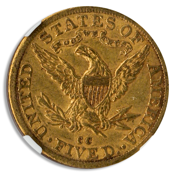 1892-CC $5 Liberty NGC AU58 CAC 1892-CC $5 Liberty NGC AU58 CAC