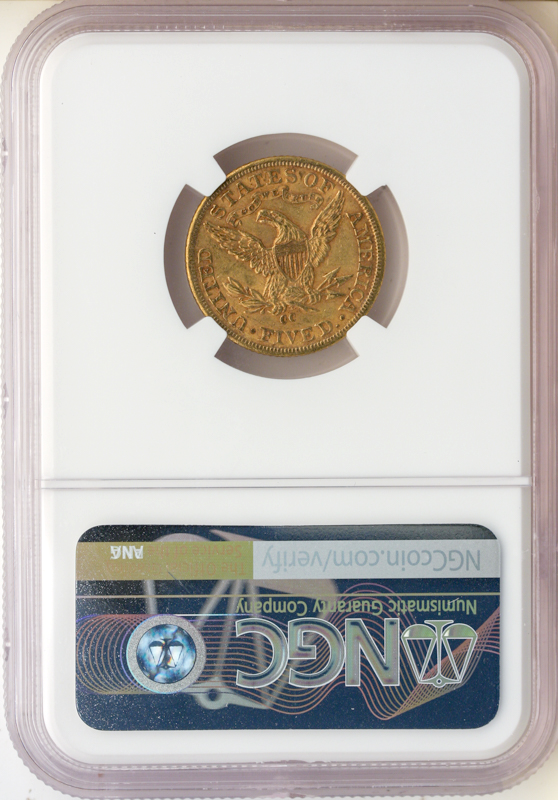 1893-CC $5 Liberty NGC AU58 1893-CC $5 Liberty NGC AU58