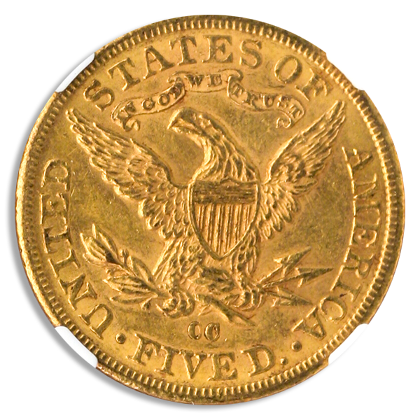 1890-CC $5 Liberty NGC MS61 CAC