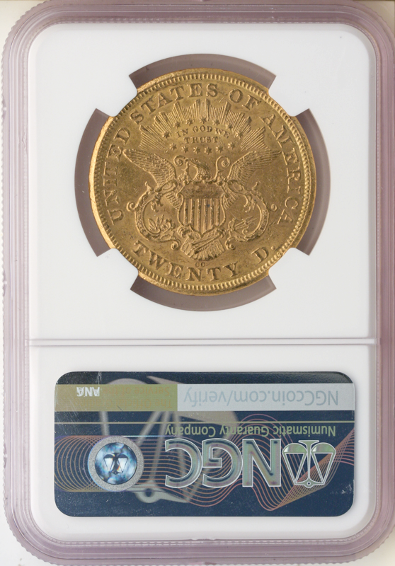 1875-CC $20 Liberty NGC AU55 CAC 1875-CC $20 Liberty NGC AU55 CAC